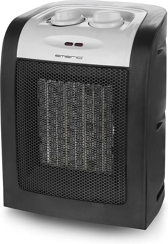 Emerio FH-106145 - Termoventilatore in ceramica, 1800 W, due livelli di potenza, funzionamento a risparmio energetico grazie all'elemento riscaldante PTC (ceramica), termostato, con interruttore di — Riscaldamento