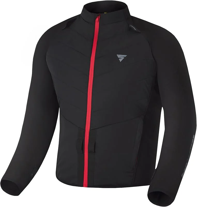 SHIMA WARMUP giacca moto uomo - giacca trapuntata con strato isolante e tessuto antivento sulle maniche (S, Nero) — Abbigliamento riscaldato