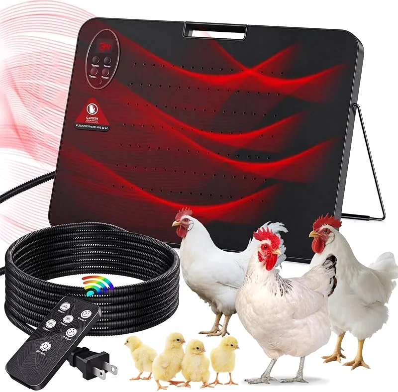 Riscaldatore del pollaio 200W, pannello di calore radiante con termostato — Riscaldamento
