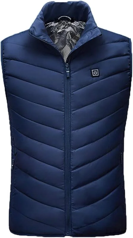 Gilet Giacca Riscaldato, Gilet Riscaldato Per Uomo 5V - USB Uomo Inverno Giacca Senza Maniche Riscaldata Elettrica, Adatto Per Gilet Da Escursionismo Outdoor Da Viaggio, Blu, XXXXL — Abbigliamento riscaldato