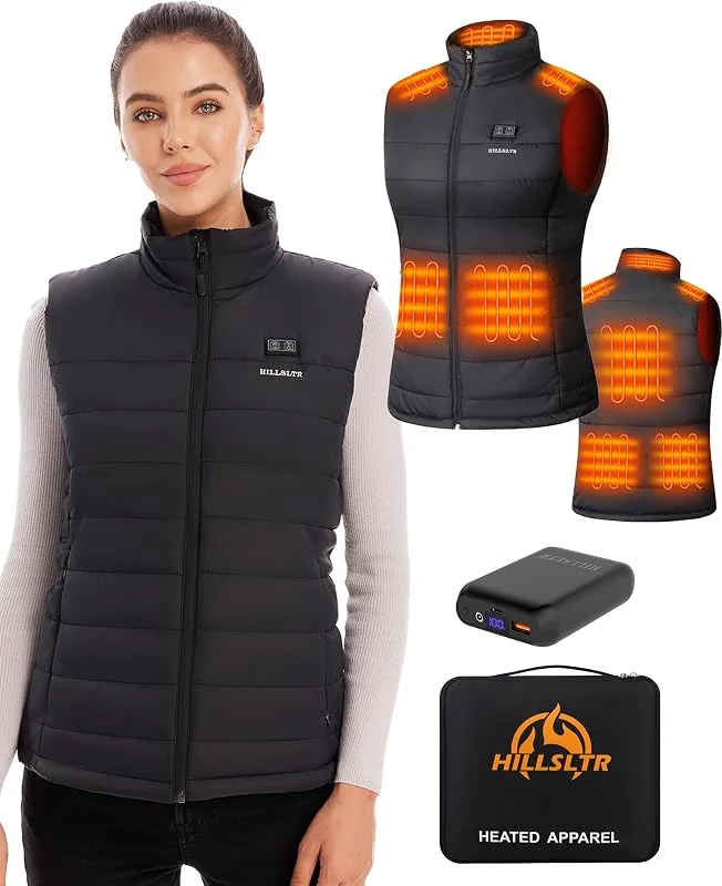 Gilet Riscaldato Donna con Batteria 7.4V 18400mAh – Gilet Termico Elettrico Lavabile, 8 Zone Riscaldanti, Leggero per Outdoor Invernale — Abbigliamento riscaldato