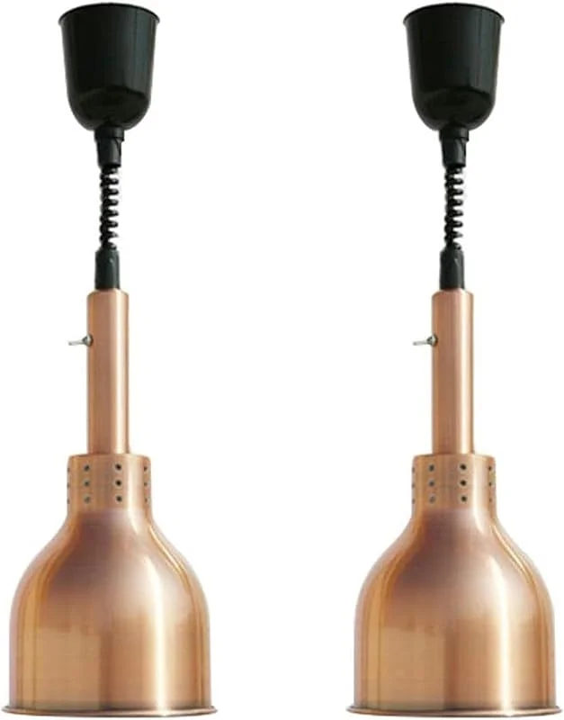 Lampada Riscaldante Infrarossi, Lampada Scaldavivande per Alimenti con Lampadina da 250W Commerciale Telescopica Lampada di Calore Alimentare Lampadario da Cucina Luce a Buffet, 2 pack！ — Riscaldamento