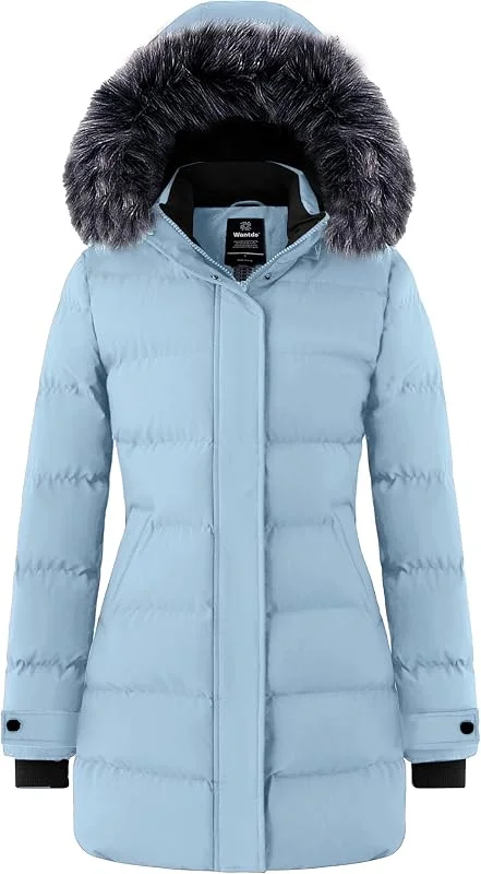 Wantdo Cappotto Donna Invernale Lungo Caldo Antivento Giacca Trapuntata — Abbigliamento riscaldato