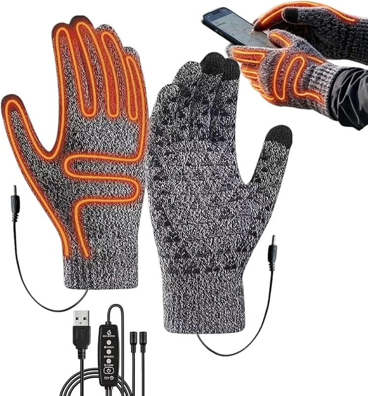 Guanti riscaldati USB, 3 impostazioni di calore, antiscivolo, regolabili — Abbigliamento riscaldato