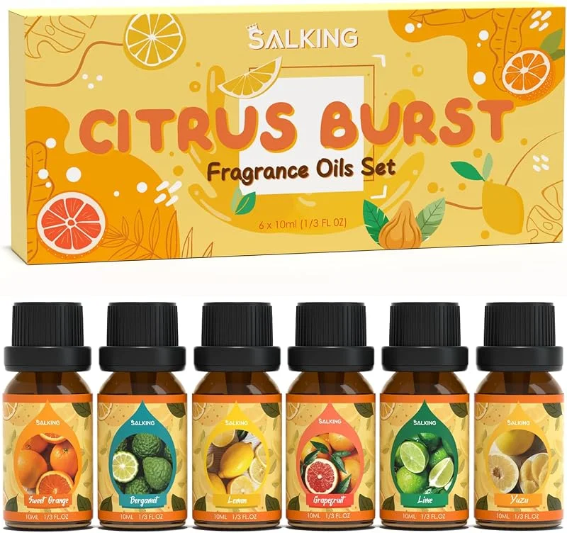 SALKING Set di Oli Essenziali per Diffusori Agrumi 6x10ml — Umidificatore