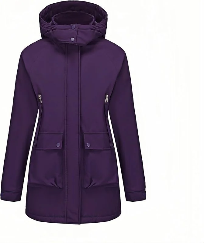 Giacca leggera da donna, antivento, impermeabile, con tasche, per uso quotidiano, attività all'aperto, escursioni — Abbigliamento riscaldato
