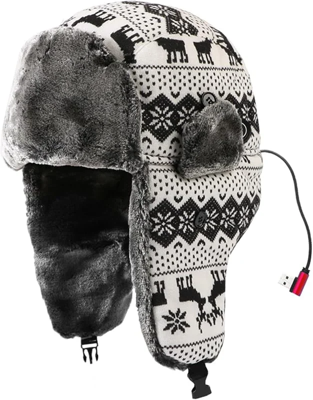 Ushanka - Cappello riscaldato, antivento, con paraorecchie, per adulti, adolescenti, uomini, per ciclismo, passeggiate, pendolari, pesca — Abbigliamento riscaldato