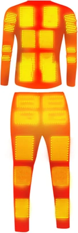Biancheria Intima Riscaldata Elettrica con 24 Zone di Riscaldamento App Controllo Temperatura Corpo Caldo Set Termico per Inverno All'aperto Ciclismo Sci — Abbigliamento riscaldato