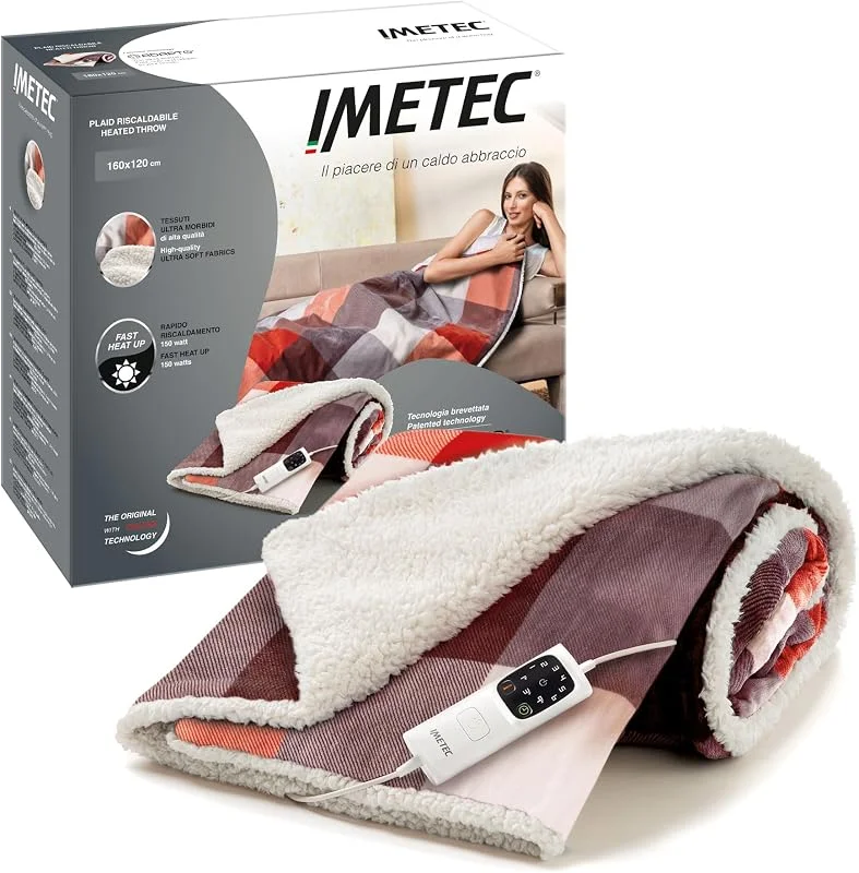 Imetec CaldoPlaid Tartan Festival – Coperta riscaldante 160x120 cm — Riscaldamento
