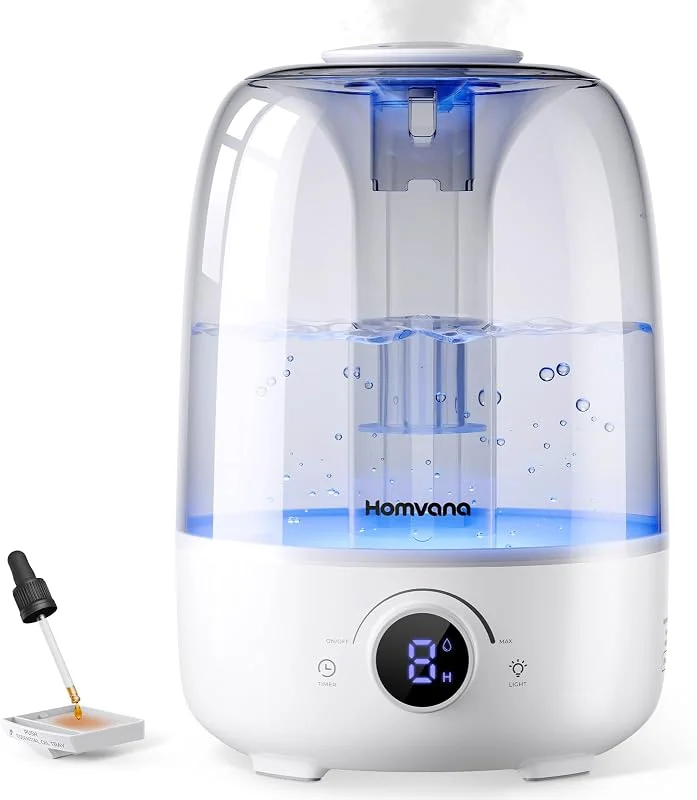 Homvana Umidificatore Ambiente Bambini, Vaporizzatore Oli (4L, Bianco)