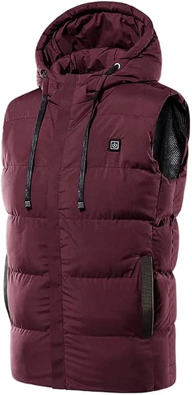 Giacca riscaldata da Donna Ricaricabile Abbigliamento da Caccia Invernale all'aperto, Gilet riscaldato per Uomo, Batteria Non Inclusa, Rosso — Abbigliamento riscaldato