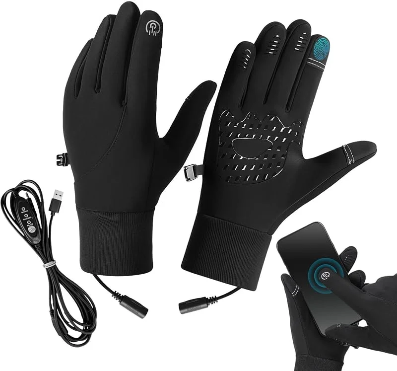 Guanti riscaldati con porta USB, antivento, invernali — Abbigliamento riscaldato