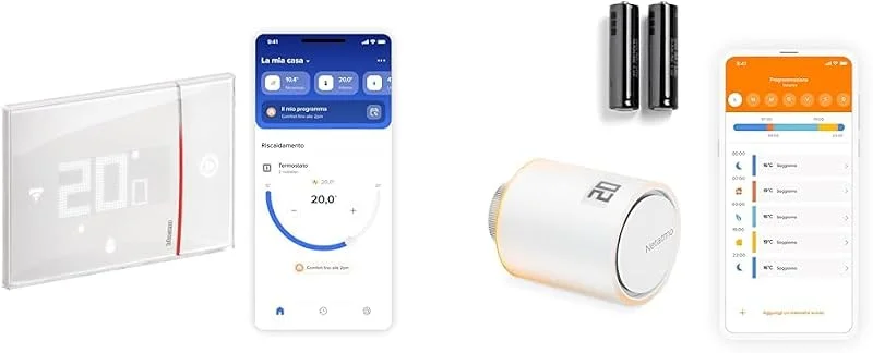 BTICINO SXW8002 Termostato WiFi Smarther2 and 1 Netatmo Valvola Termostatica WiFi — Riscaldamento