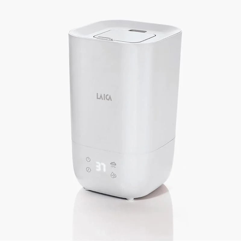 Umidificatore a ultrasuoni LAICA, serbatoio 3, 3 L per stanze, piante, ultrasilenzioso, 3 velocità spray con modalità notte, erogazione 15 ore, On, Off auto, riempimento facile, oli aromatici