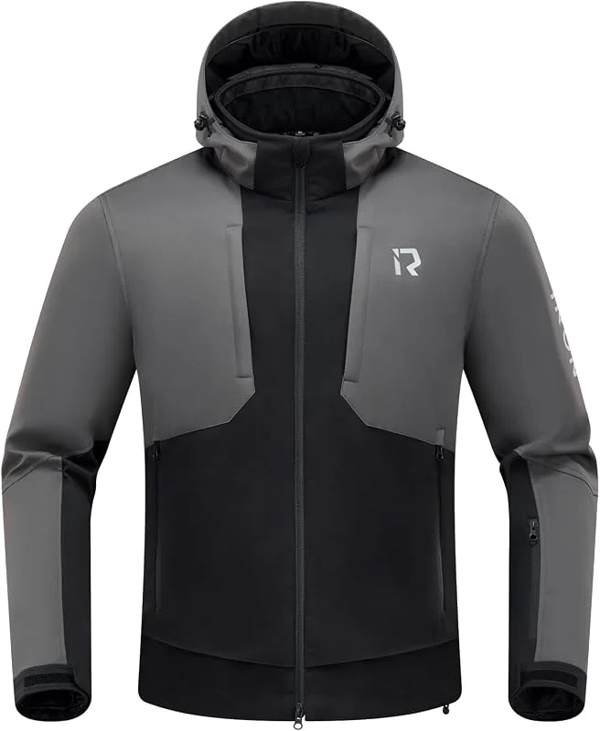 RIDEIRON Giacca Moto Uomo, Giacca Moto inverno con protezioni CE su spalle e gomiti, fodera rimovibile per proteggere dal freddo e dal vento per tutte le stagioni Nero — Abbigliamento riscaldato