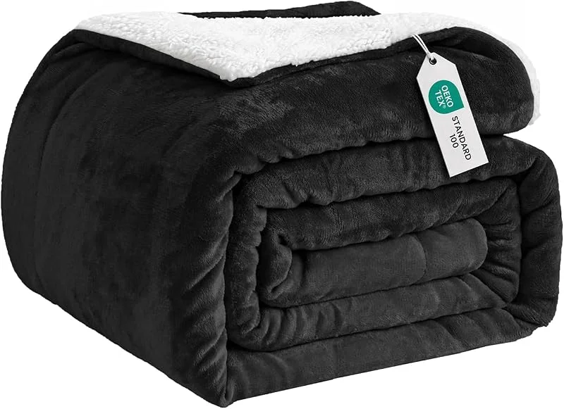 Good Nite Coperta Plaid 150x200 cm da letto in Flanella Sherpa Blanket, leggera, tinta unita, per divano — Riscaldamento