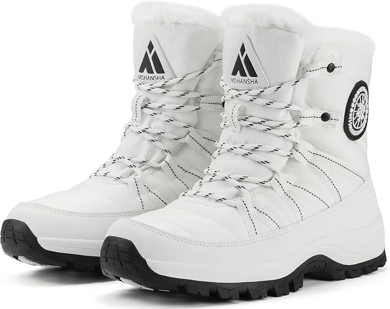 Mishansha Stivali da Neve Invernali Donna Calde Foderate Gr.36-42 EU — Abbigliamento riscaldato