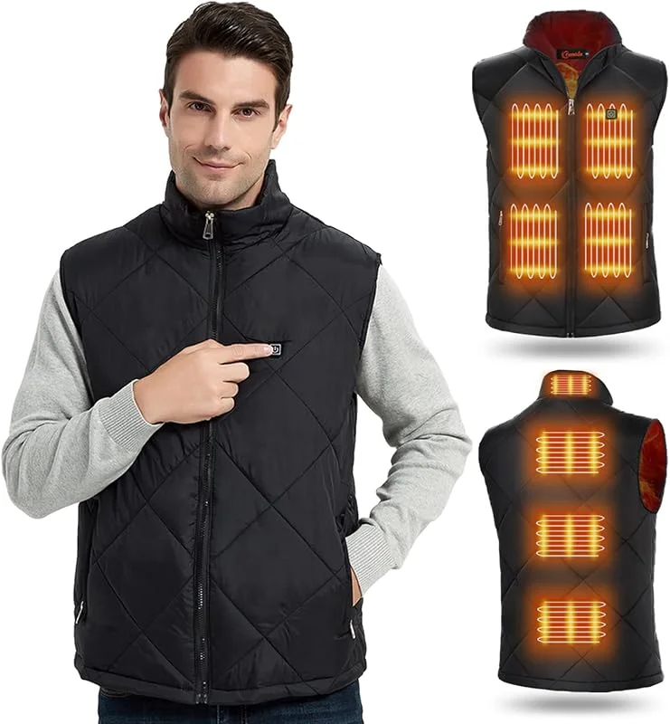 FERNIDA Gilet riscaldato per uomo e donna, invernale, caldo, per esterni, ricarica USB, con 8 zone riscaldate (batteria non inclusa) — Abbigliamento riscaldato